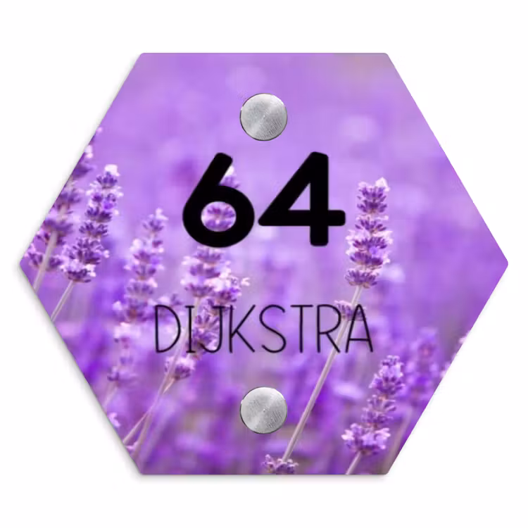 Naambordje voordeur - Hexagon - Lavendel - Modern — 1