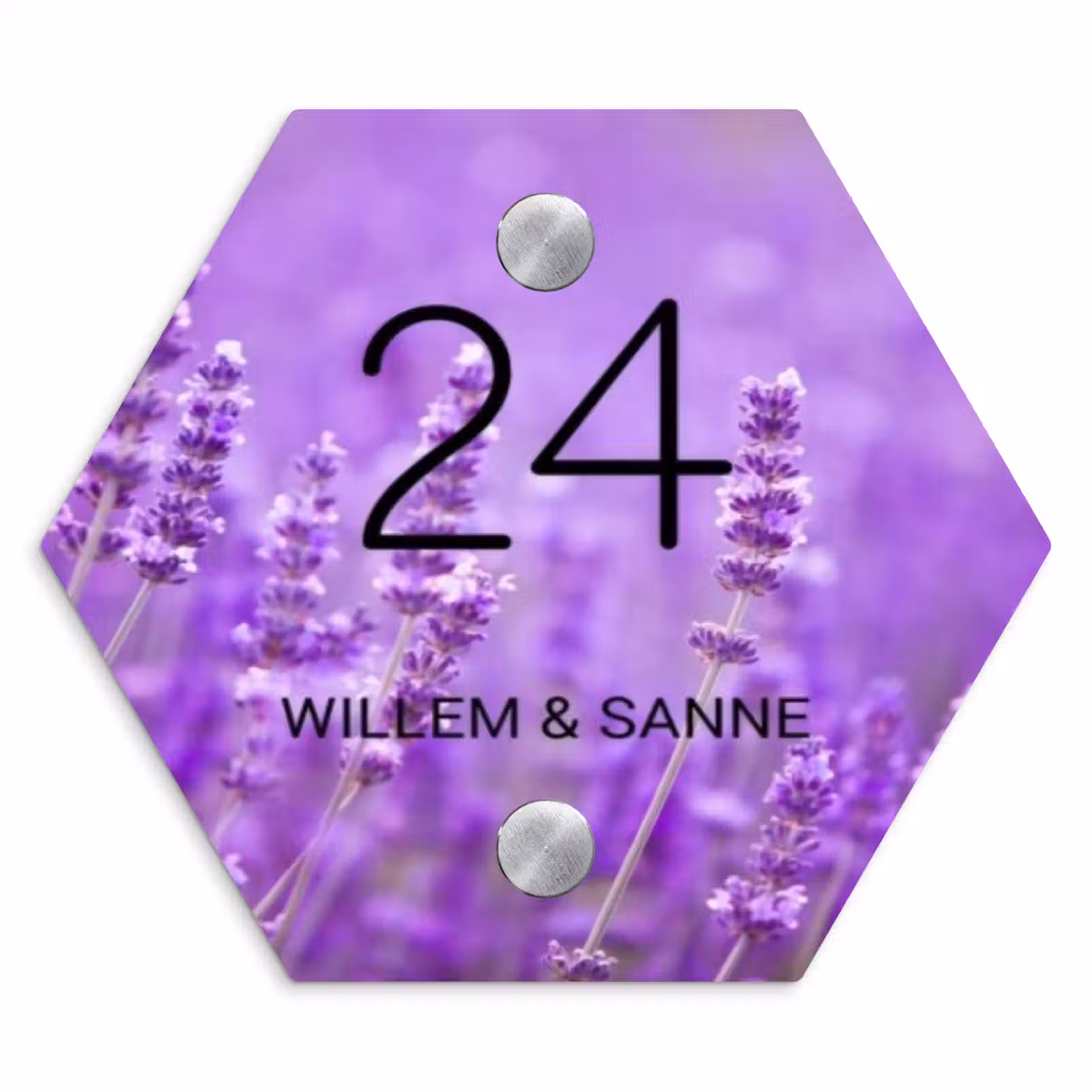 Naambordje voordeur - Hexagon - Lavendel - Klassiek — 1