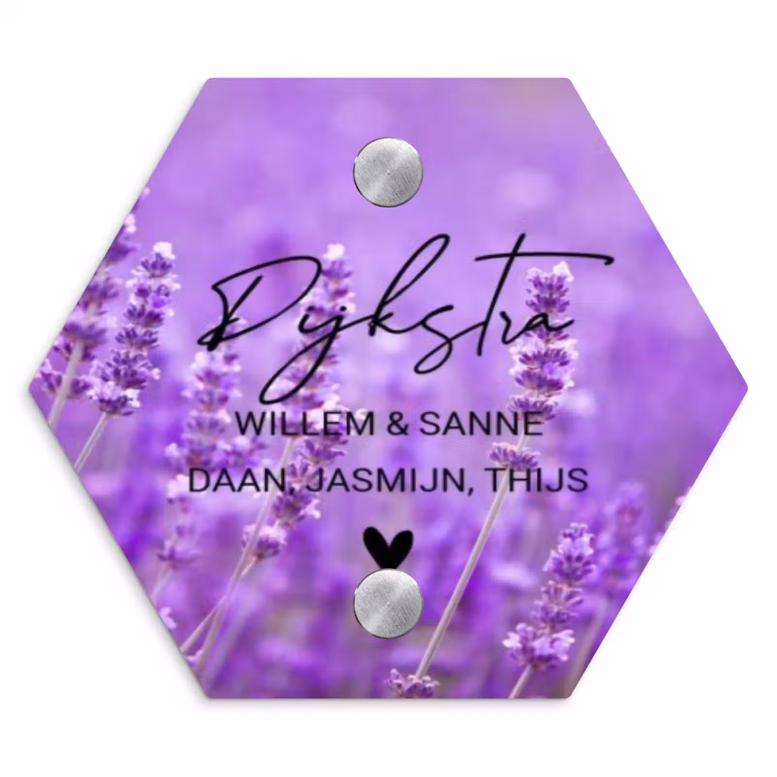 Naambordje voordeur - Hexagon - Lavendel - Sierlijk — 1