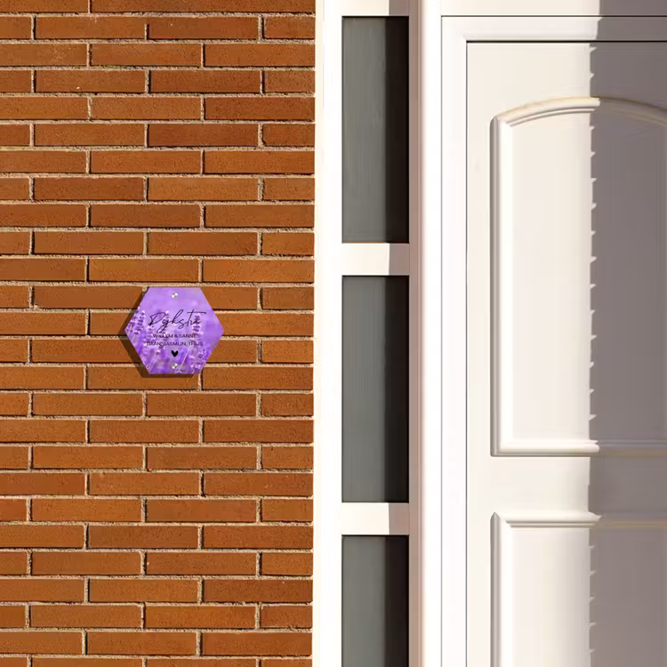 Naambordje voordeur - Hexagon - Lavendel - Sierlijk — 2