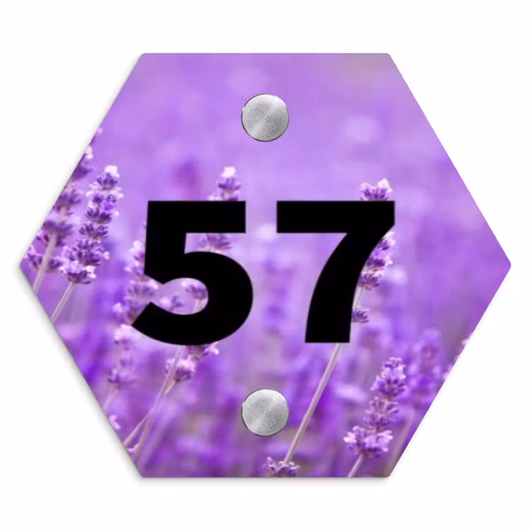 Naambordje voordeur - Hexagon - Lavendel - Traditioneel — 1