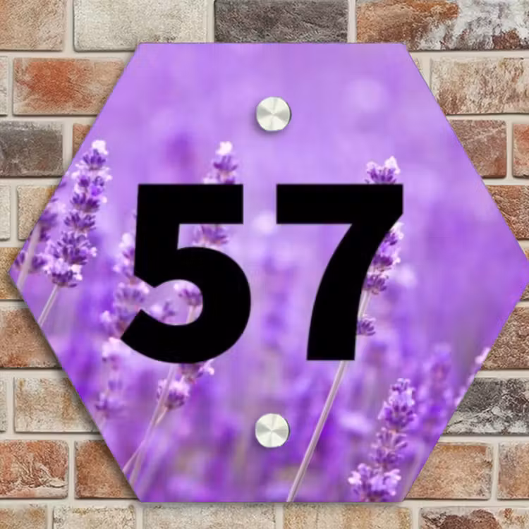 Naambordje voordeur - Hexagon - Lavendel - Traditioneel — 4