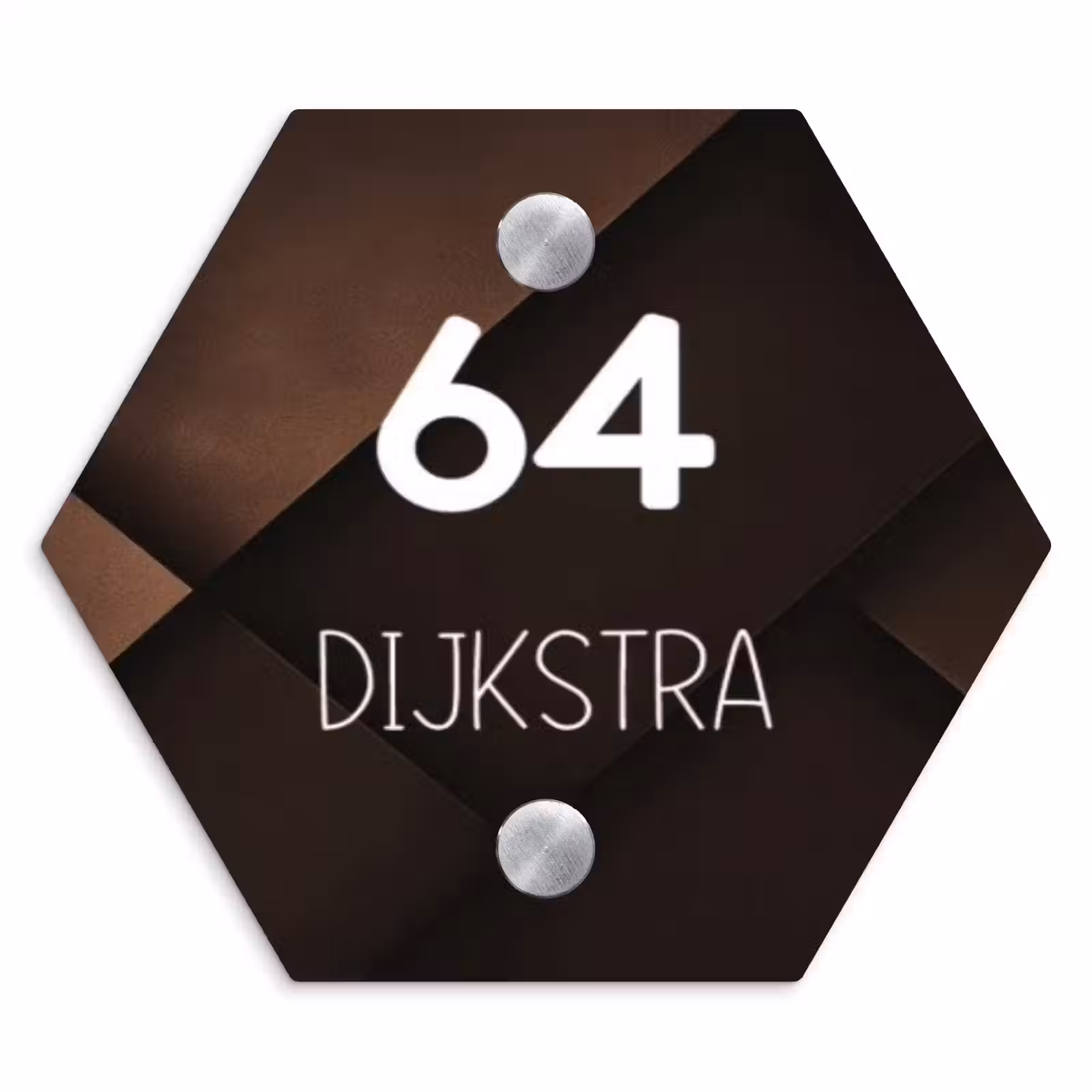 Naambordje voordeur - Hexagon - Bruine vlakken - Modern — 1