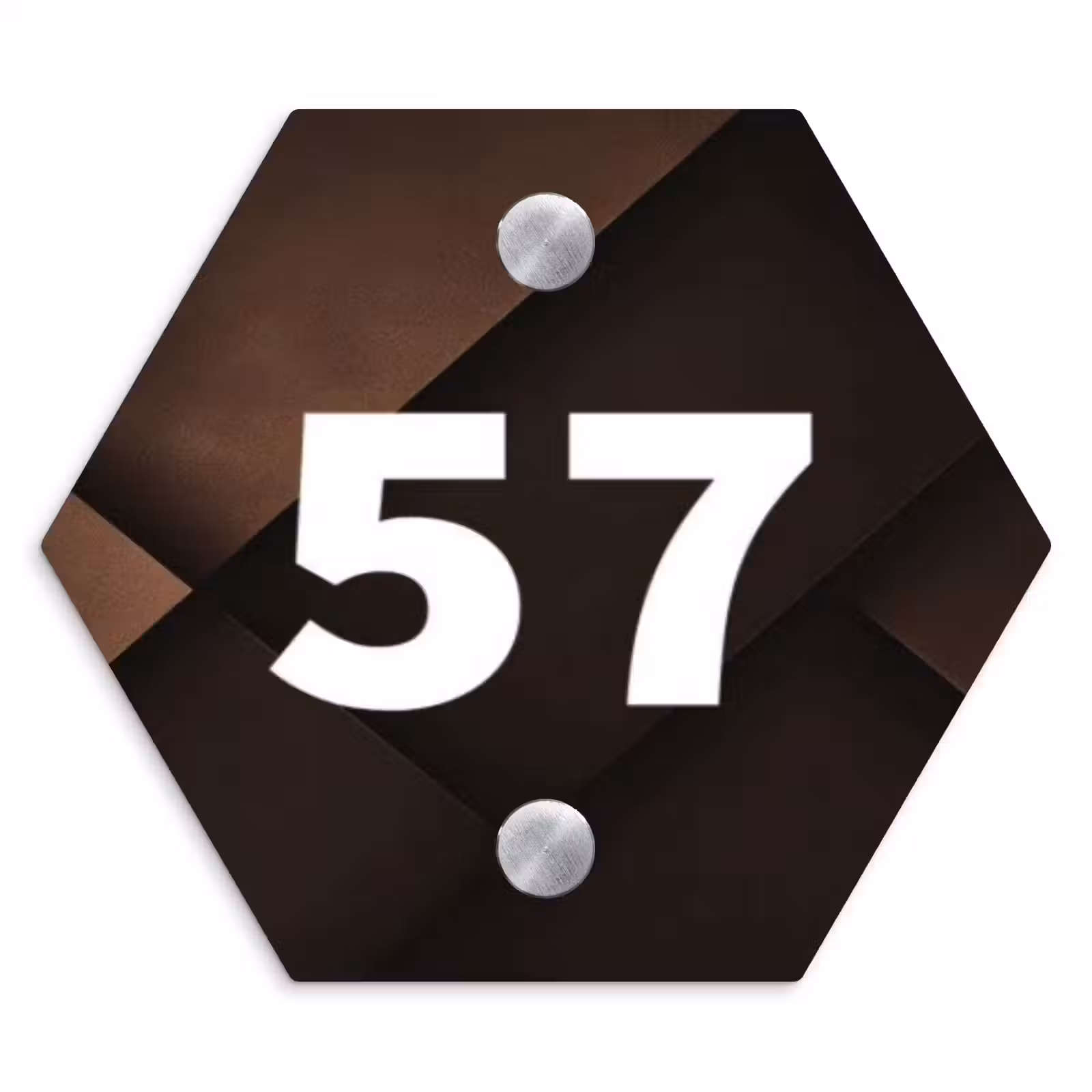 Naambordje voordeur - Hexagon - Bruine vlakken - Traditioneel — 1