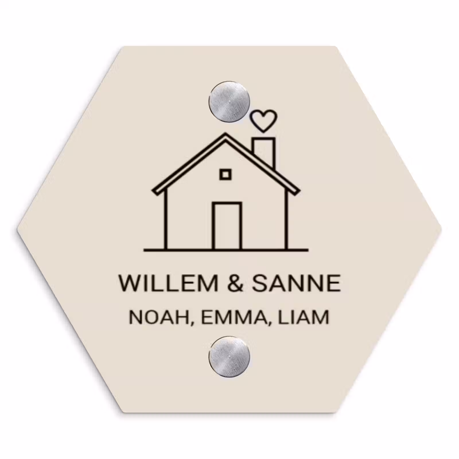Naambordje voordeur - Hexagon - Huis illustratie - Klassiek — 1