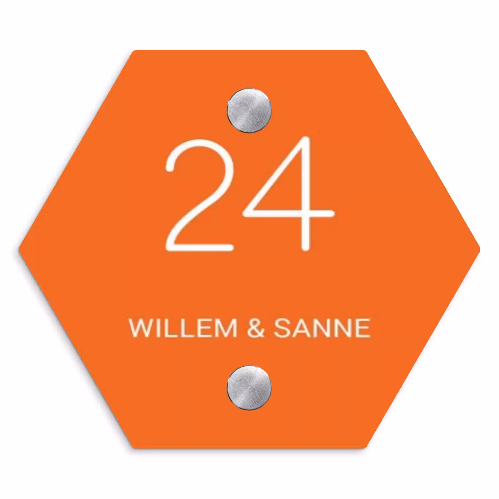 Naambordje voordeur - Hexagon - Oranje - Klassiek — 1