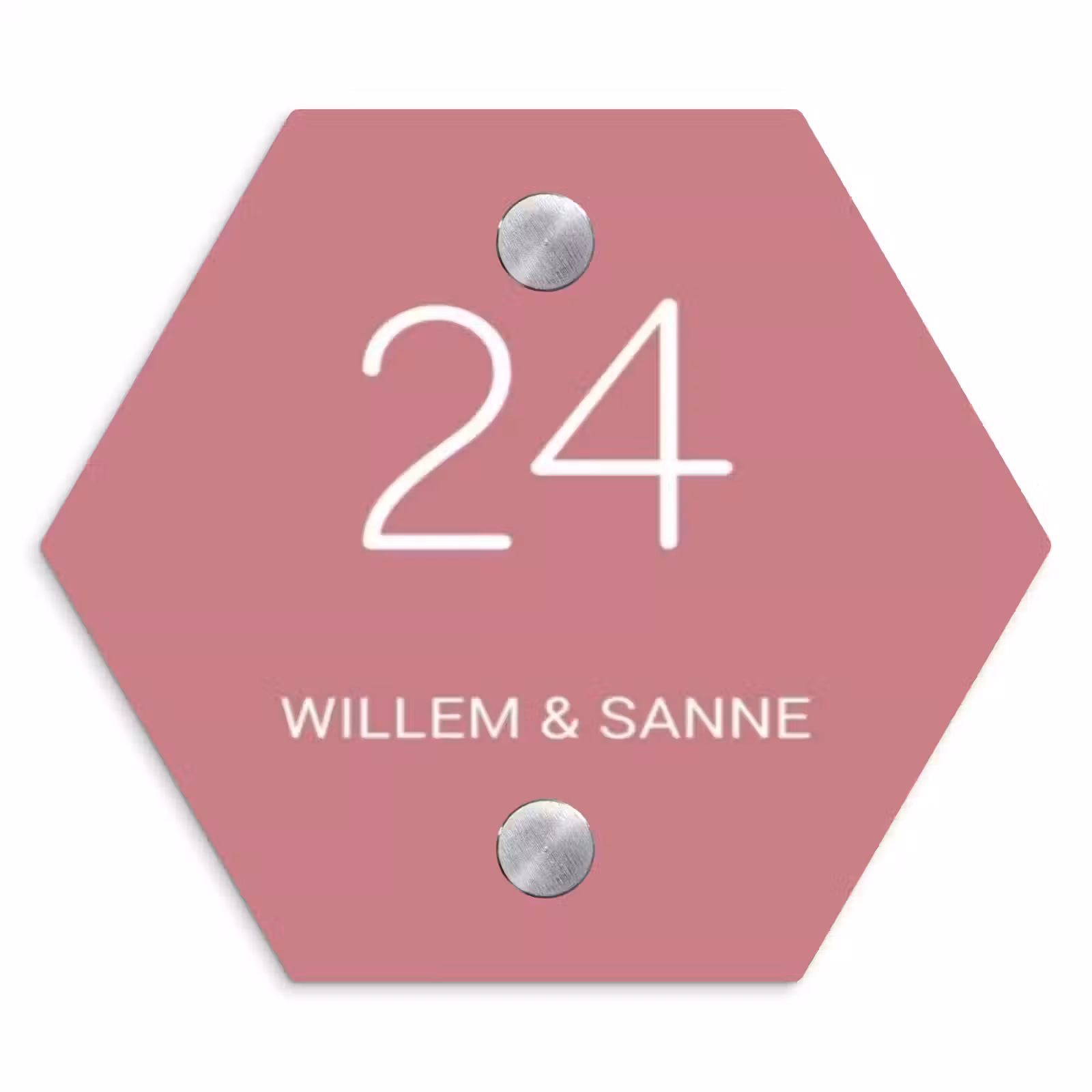 Naambordje voordeur - Hexagon - Oudroze - Klassiek — 1
