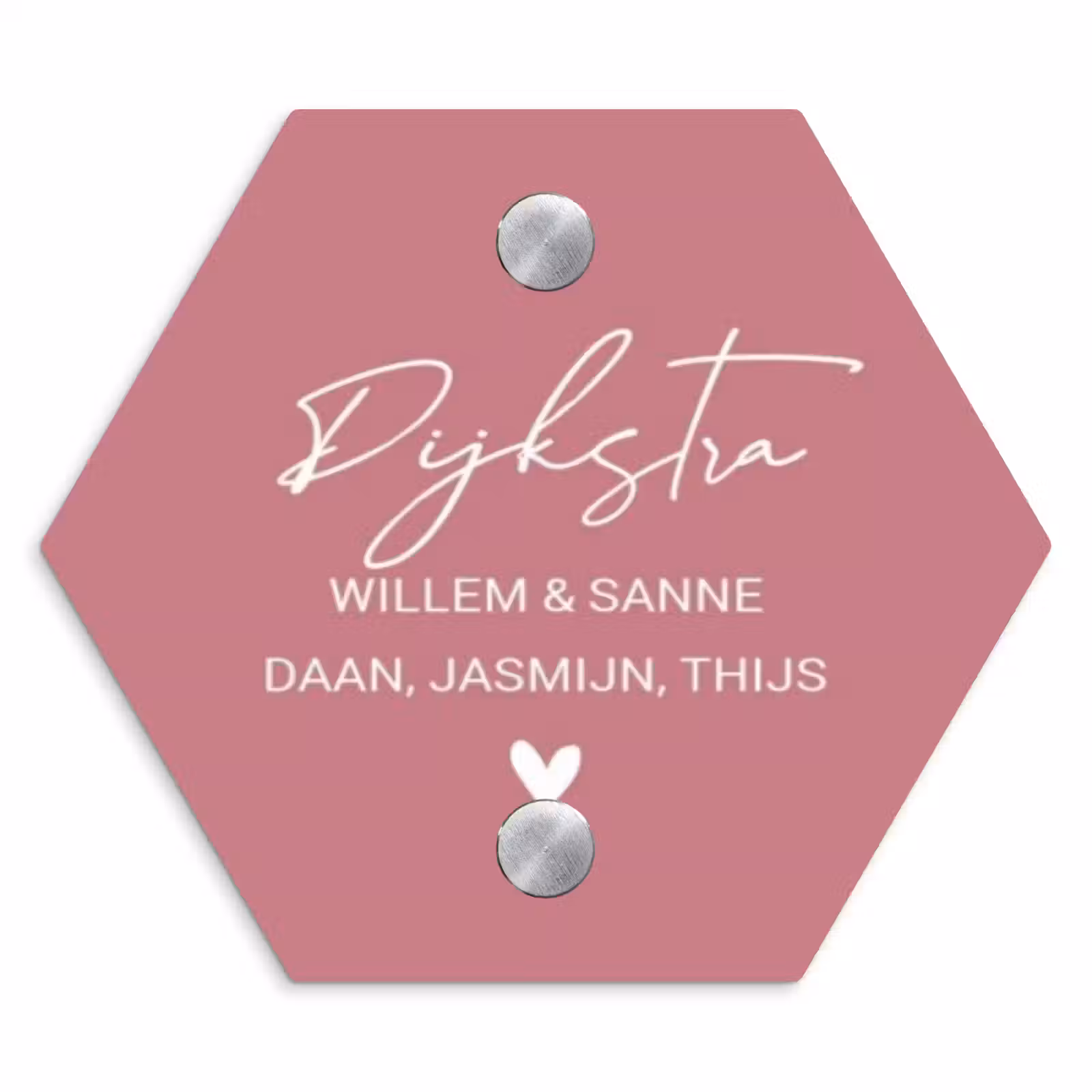 Naambordje voordeur - Hexagon - Oudroze - Sierlijk — 1
