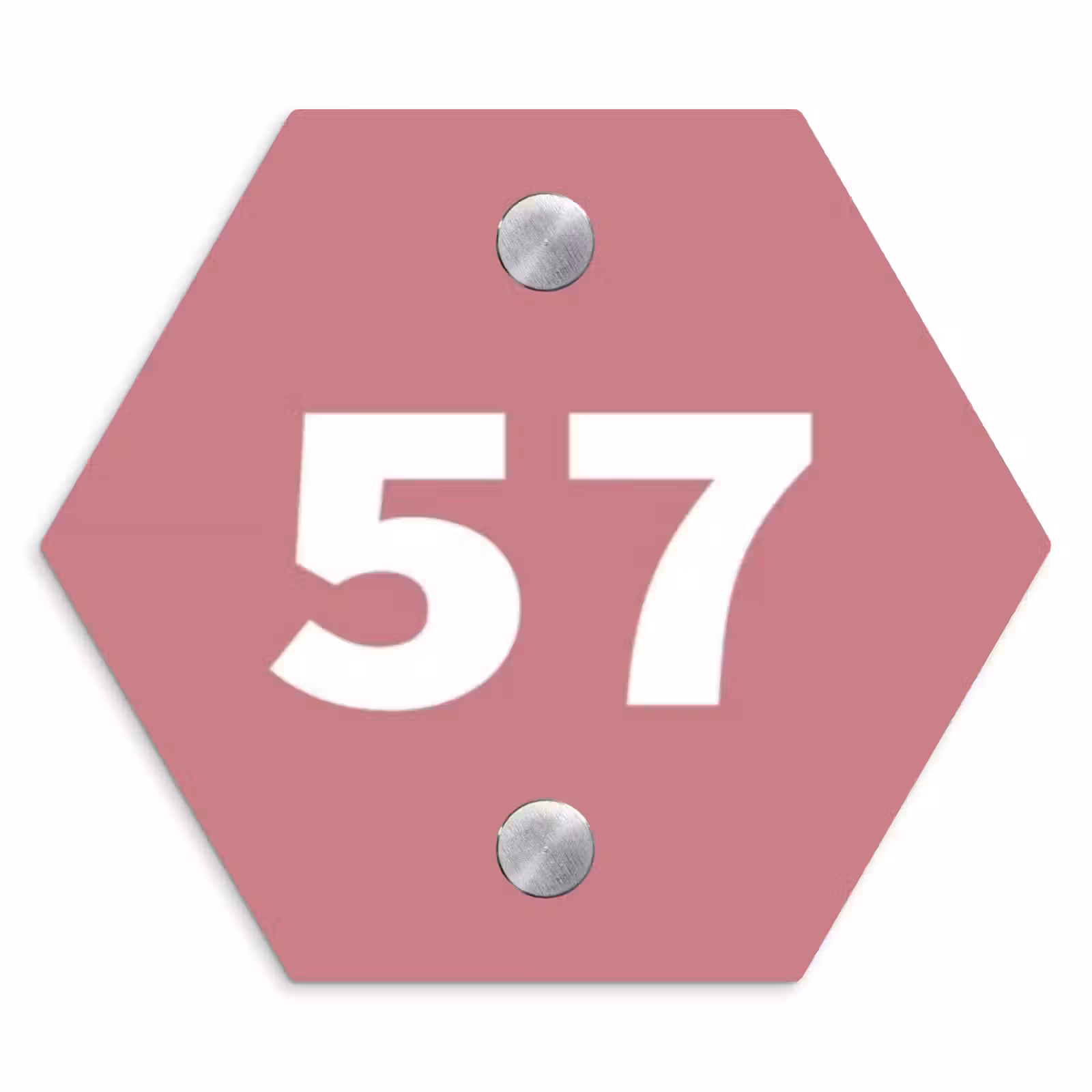 Naambordje voordeur - Hexagon - Oudroze - Traditioneel — 1