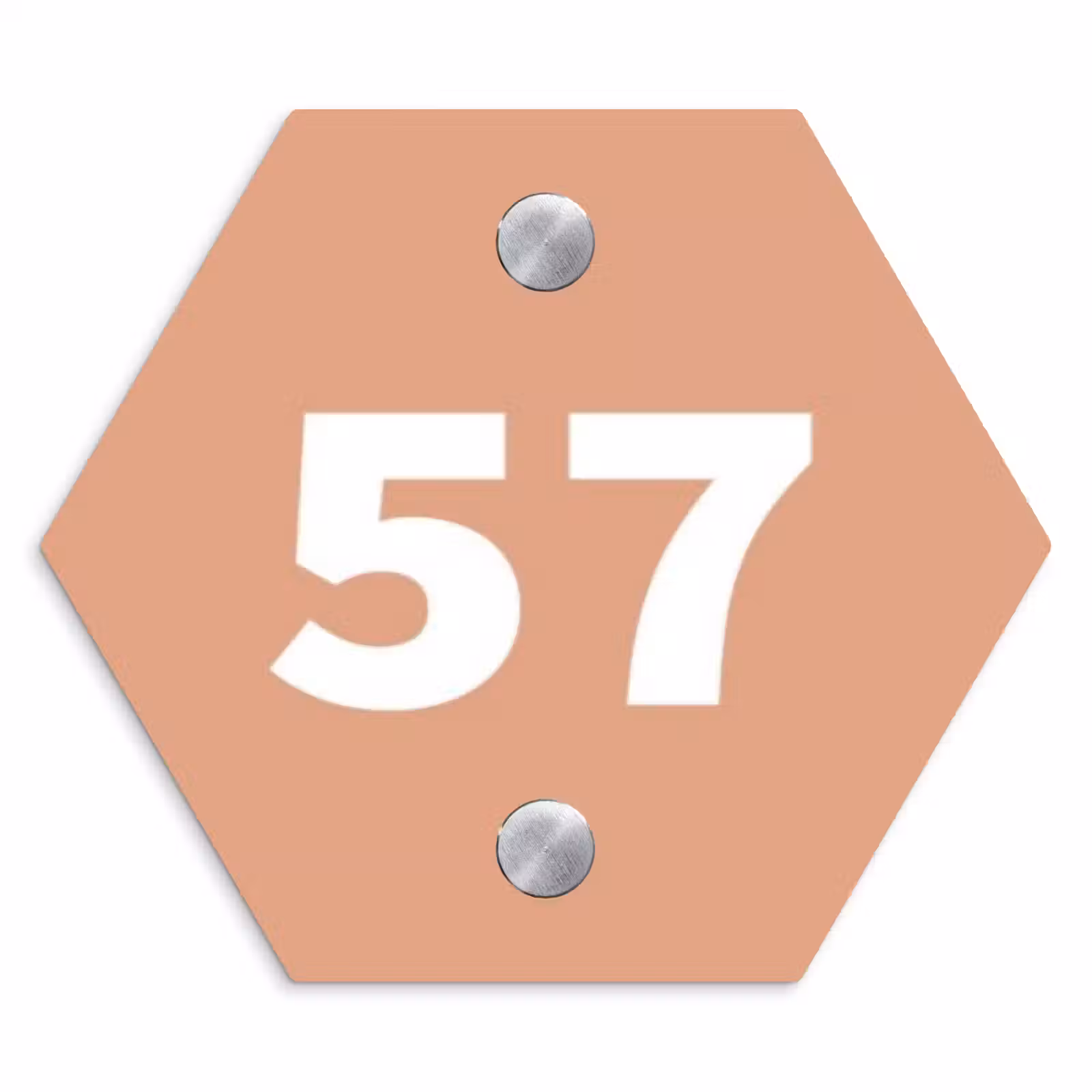 Naambordje voordeur - Hexagon - Zalmroze - Traditioneel — 1
