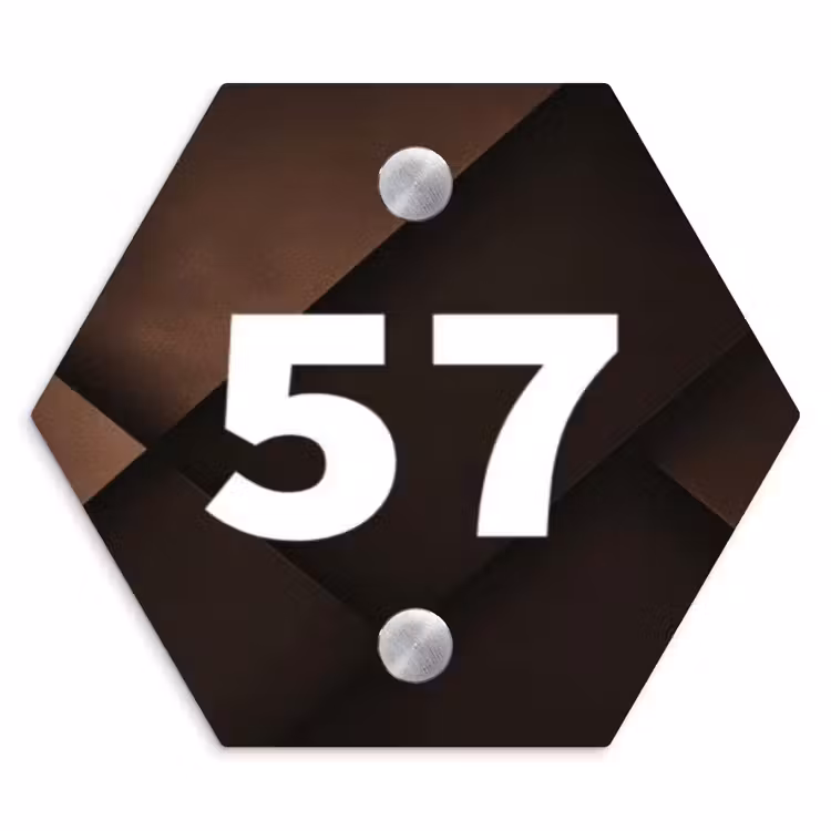 Naambordje voordeur - Hexagon - Bruine vlakken - Traditioneel — 1