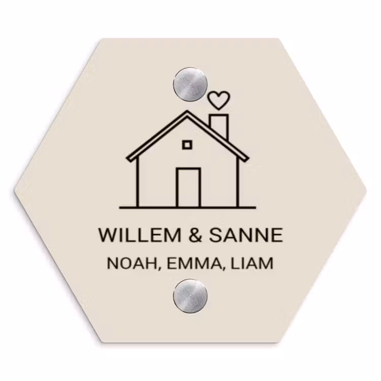 Naambordje voordeur - Hexagon - Huis illustratie - Klassiek — 1