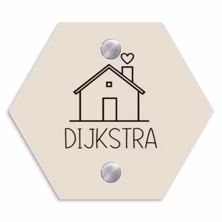 Naambordje voordeur - Hexagon - Huis illustratie - Modern — 1