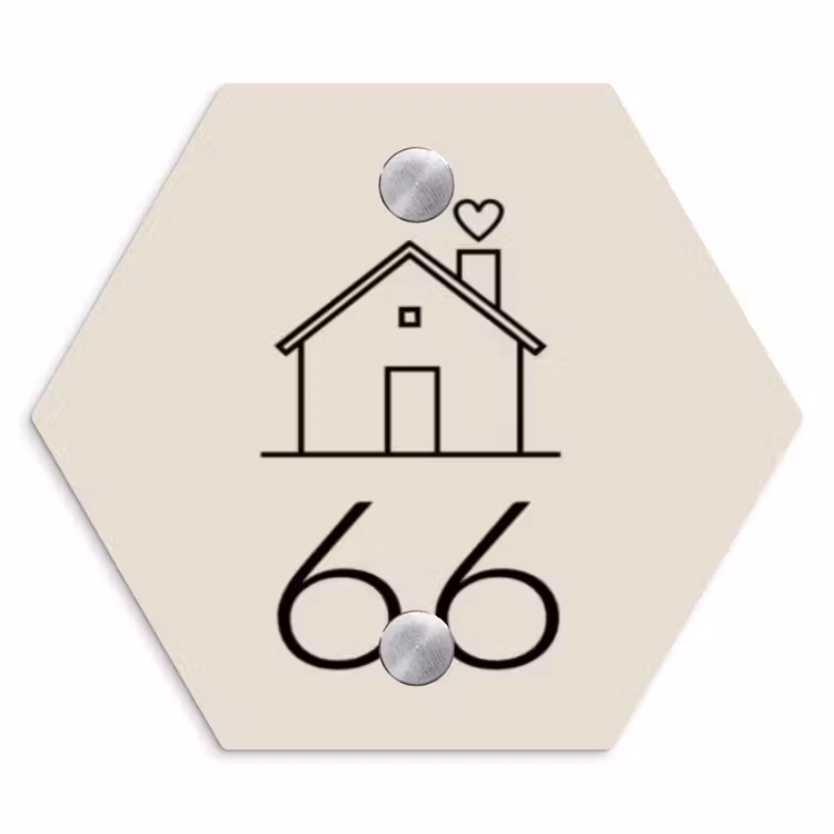 Naambordje voordeur - Hexagon - Huis illustratie - Traditioneel — 1