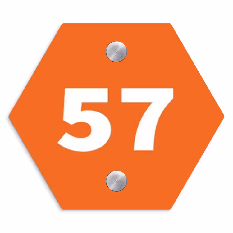 Naambordje voordeur - Hexagon - Oranje - Traditioneel — 1