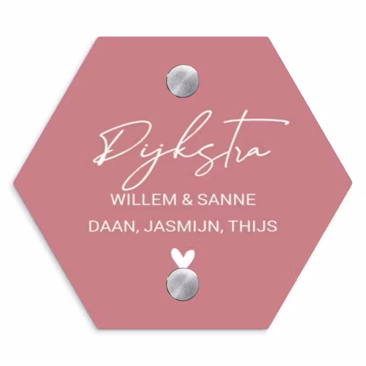 Naambordje voordeur - Hexagon - Oudroze - Sierlijk — 1