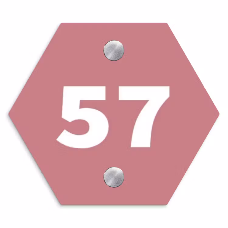 Naambordje voordeur - Hexagon - Oudroze - Traditioneel — 1