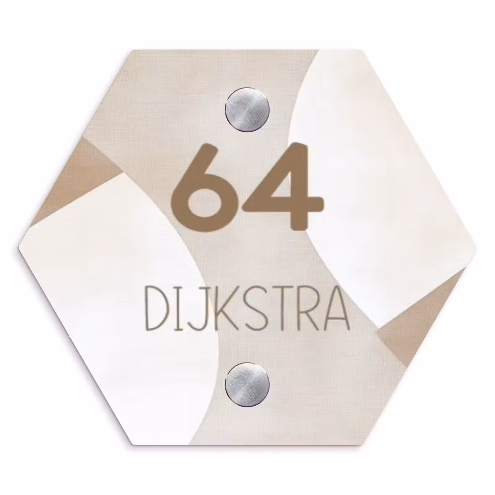 Naambordje voordeur - Hexagon - Abstract beige - Modern — 1