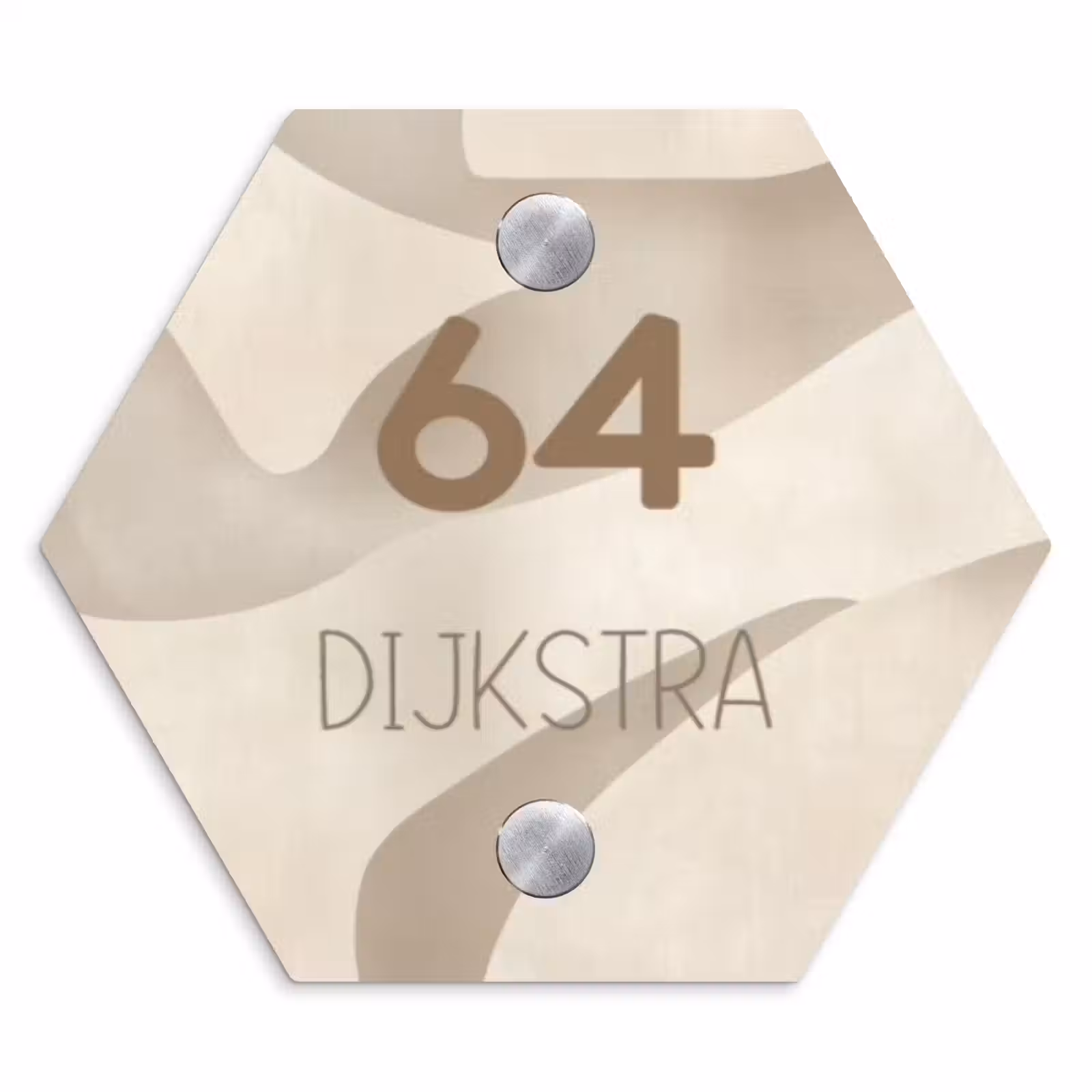 Naambordje voordeur - Hexagon - Beige organisch - Modern — 1