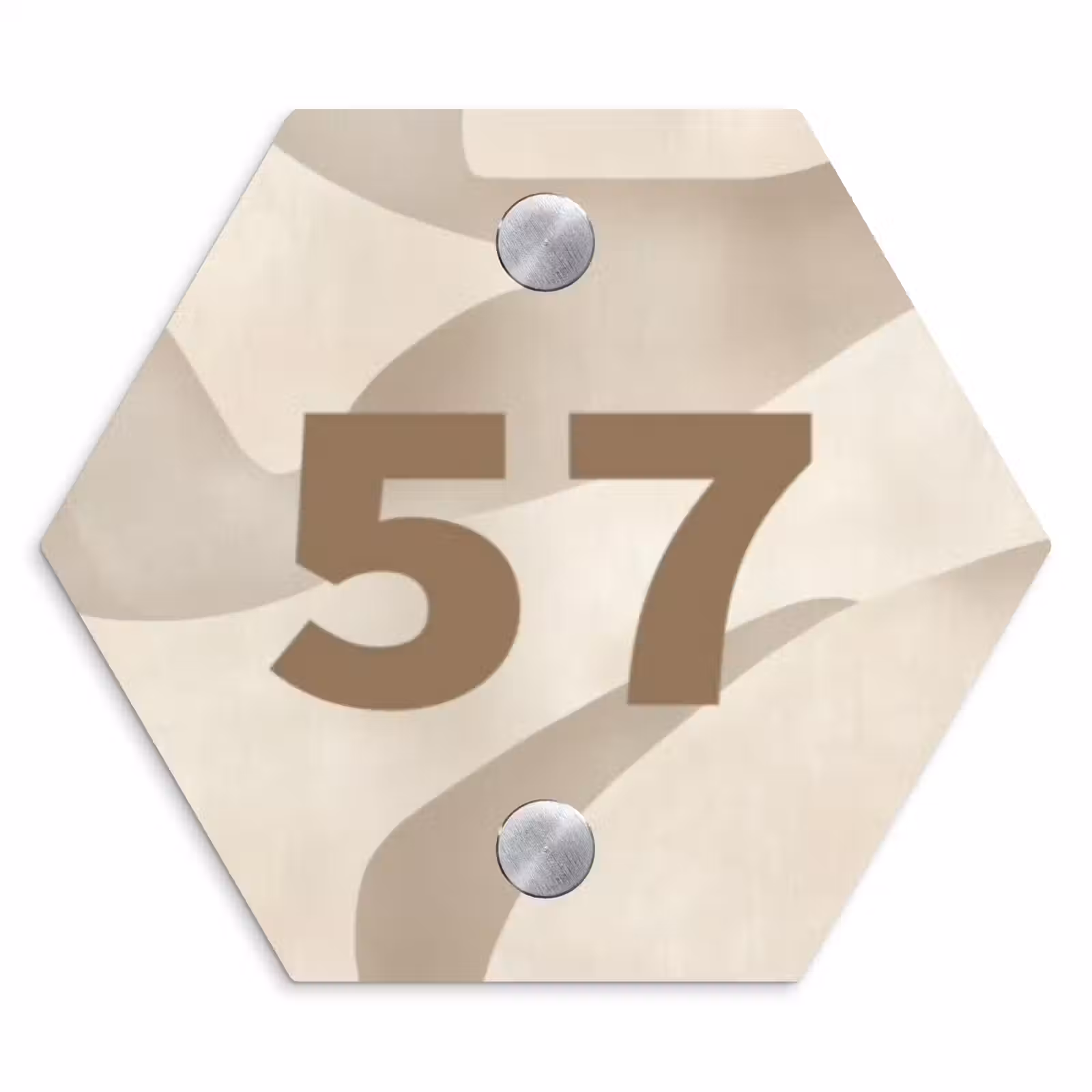 Naambordje voordeur - Hexagon - Beige organisch - Traditioneel — 1