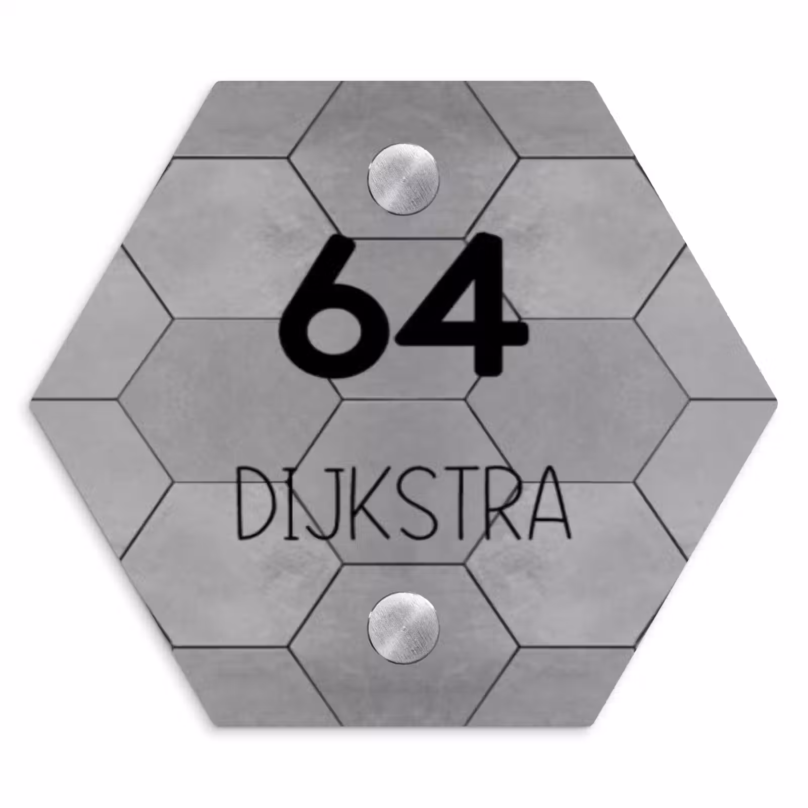 Naambordje voordeur - Hexagon - Grijze tegels - Modern — 1