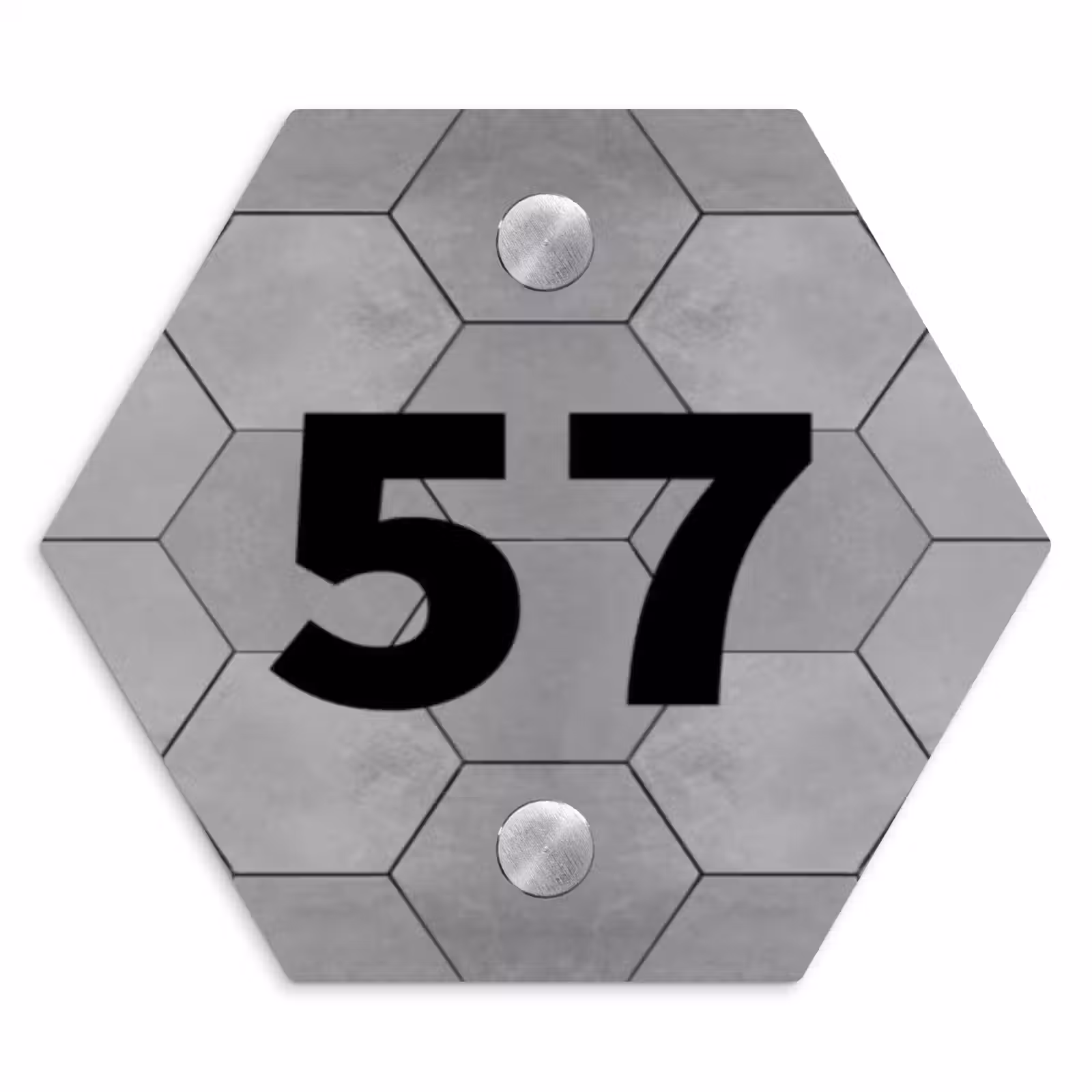 Naambordje voordeur - Hexagon - Grijze tegels - Traditioneel — 1