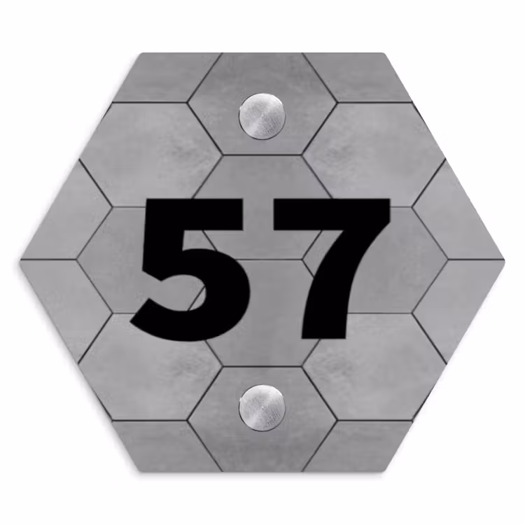 Naambordje voordeur - Hexagon - Grijze tegels - Traditioneel — 1