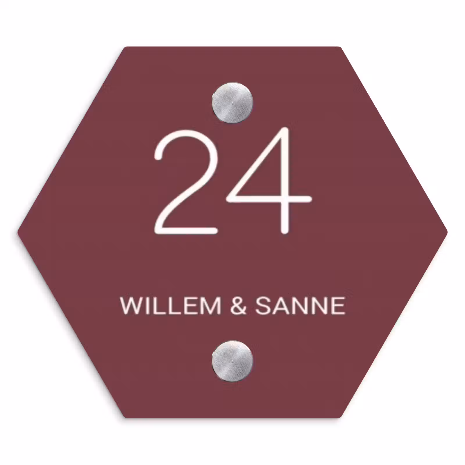 Naambordje voordeur - Hexagon - Bordeauxrood - Klassiek — 1