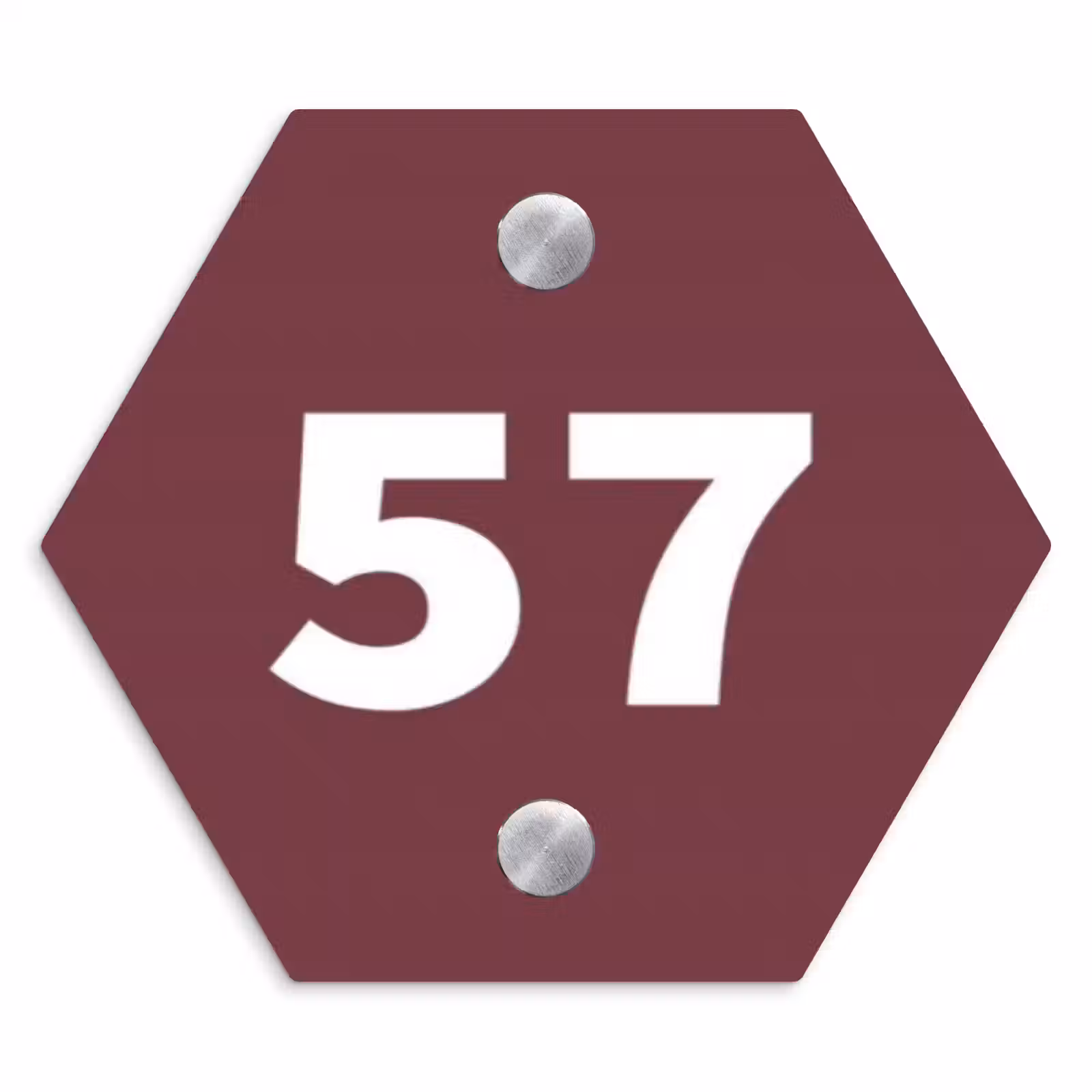 Naambordje voordeur - Hexagon - Bordeauxrood - Traditioneel — 1