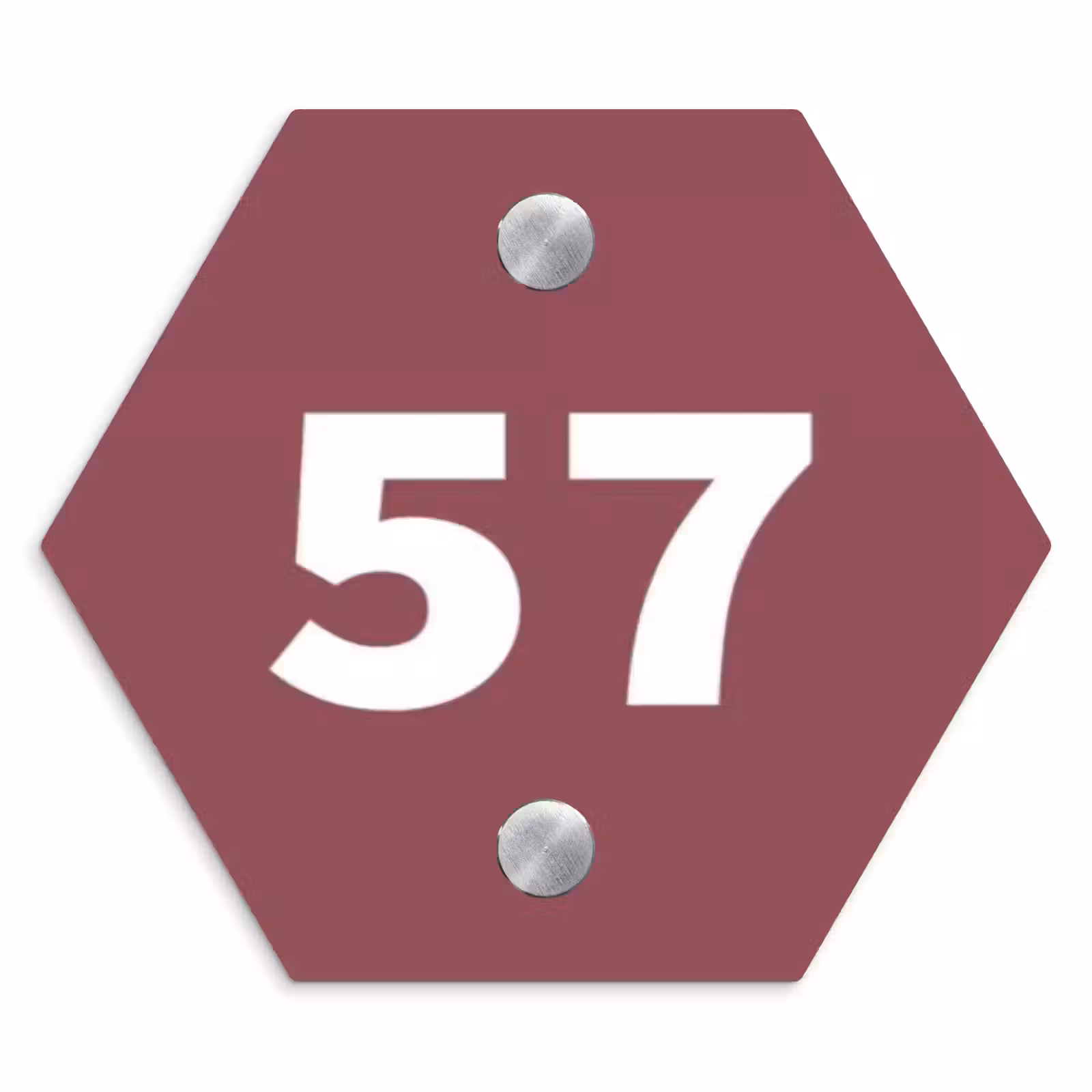 Naambordje voordeur - Hexagon - Donker oudroze - Traditioneel — 1