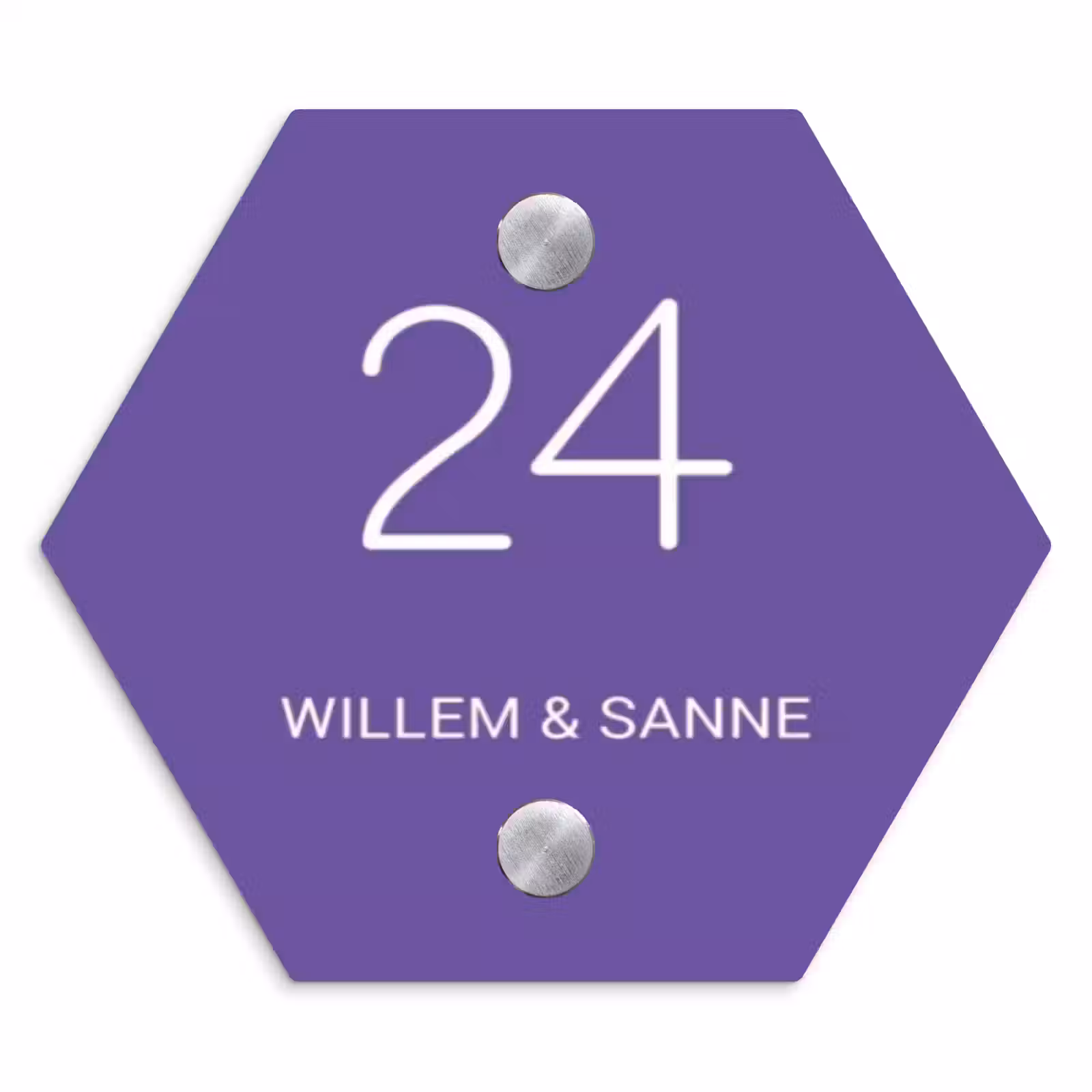 Naambordje voordeur - Hexagon - Donkerpaars - Klassiek — 1