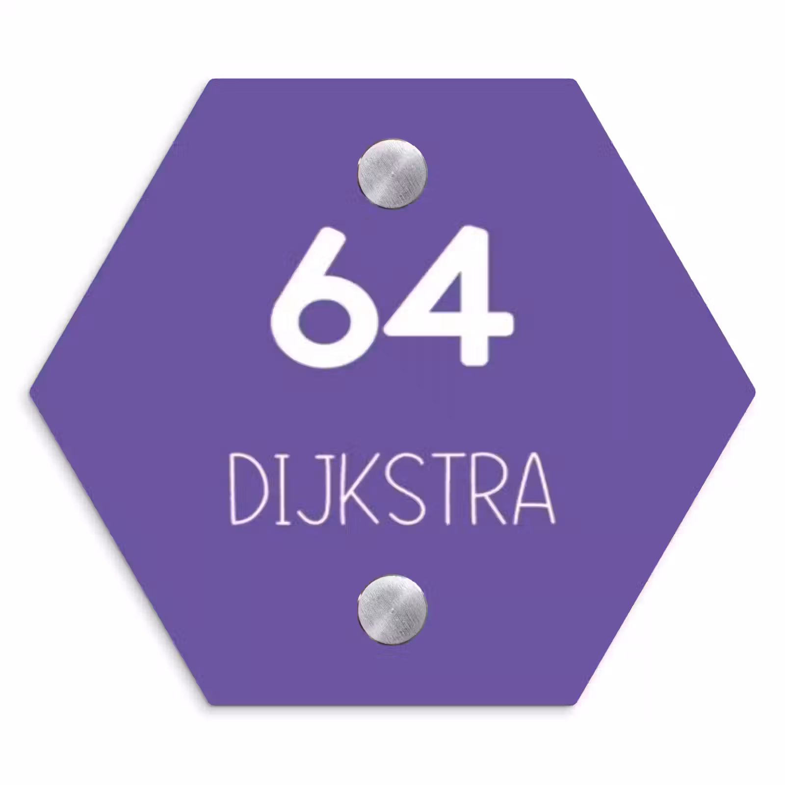 Naambordje voordeur - Hexagon - Donkerpaars - Modern — 1