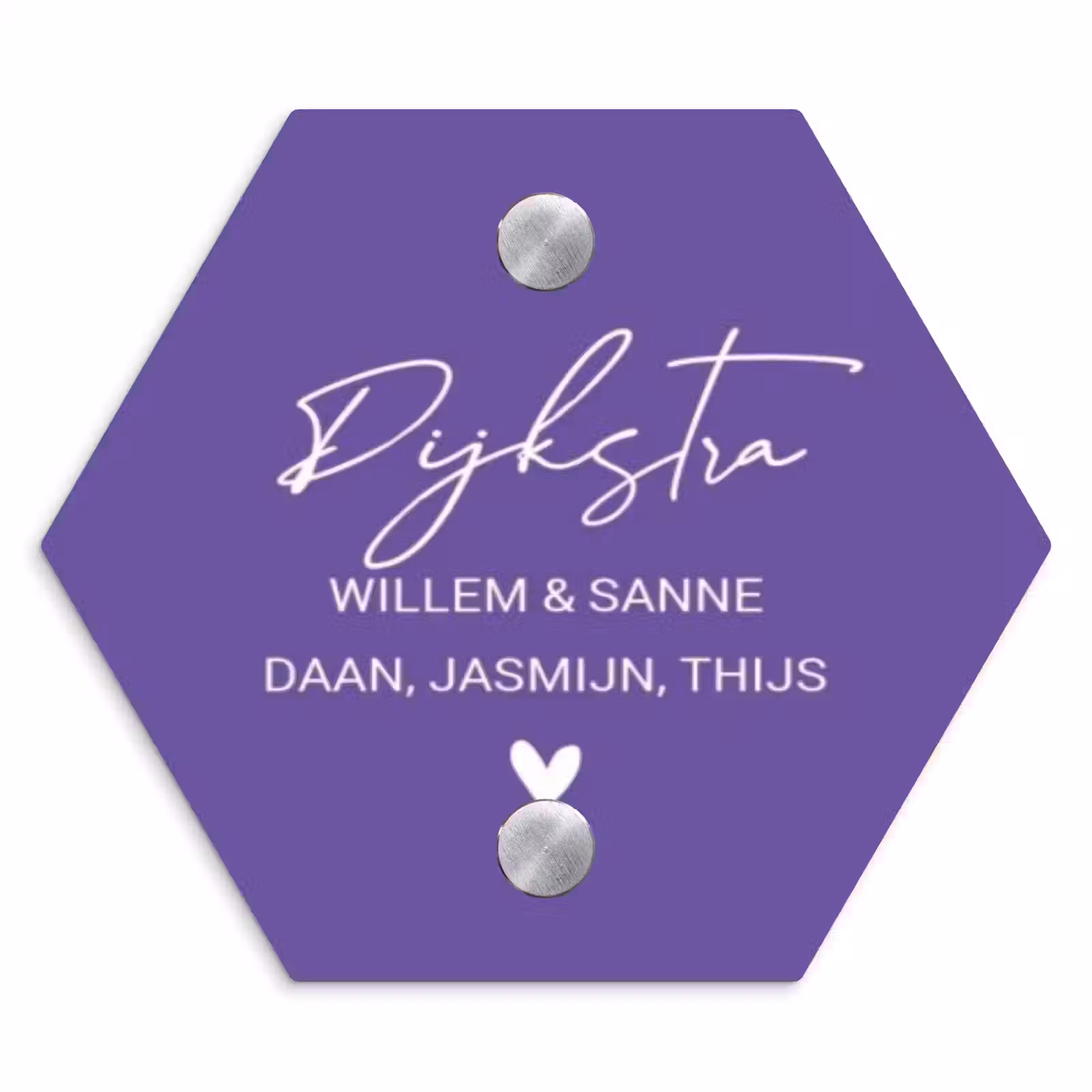 Naambordje voordeur - Hexagon - Donkerpaars - Sierlijk — 1