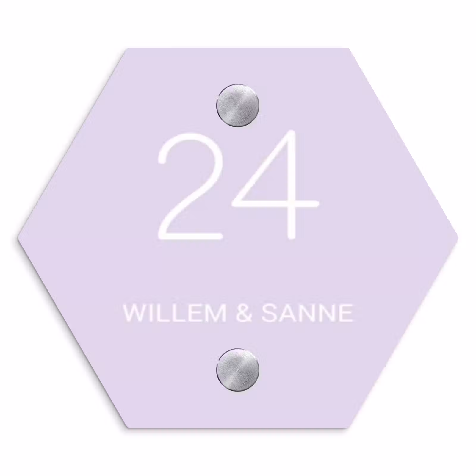 Naambordje voordeur - Hexagon - Lila - Klassiek — 1