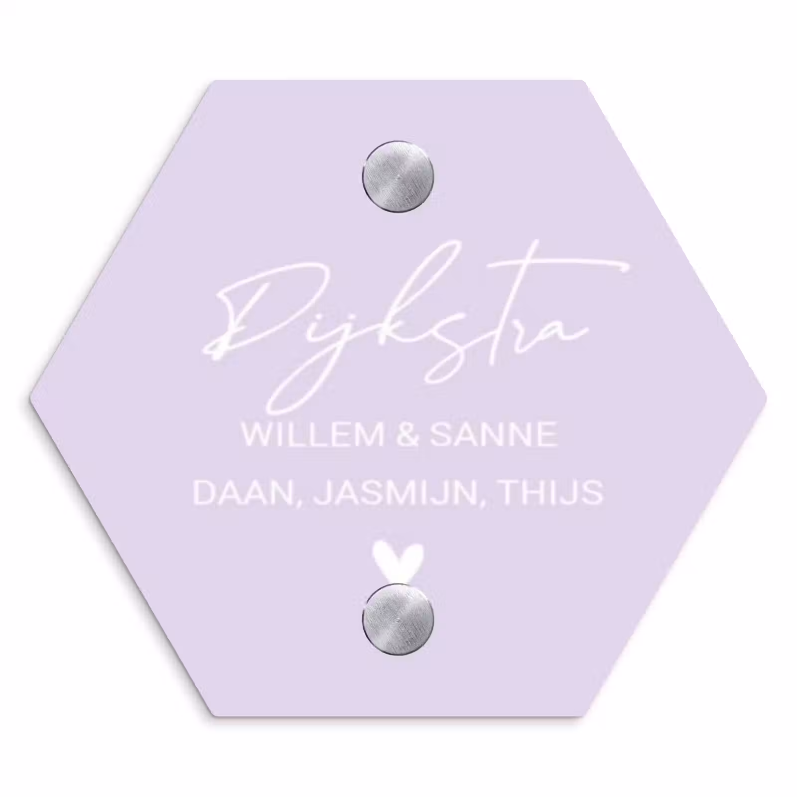 Naambordje voordeur - Hexagon - Lila - Sierlijk — 1