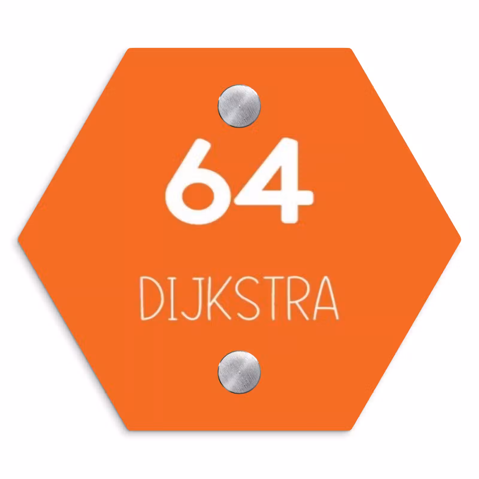 Naambordje voordeur - Hexagon - Oranje - Modern — 1