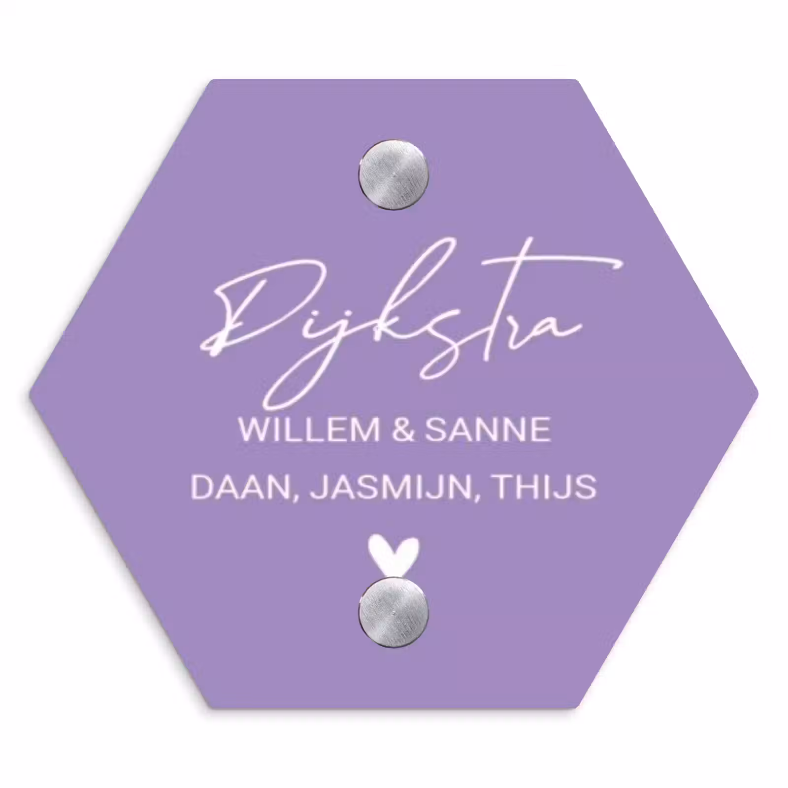 Naambordje voordeur - Hexagon - Paars - Sierlijk — 1