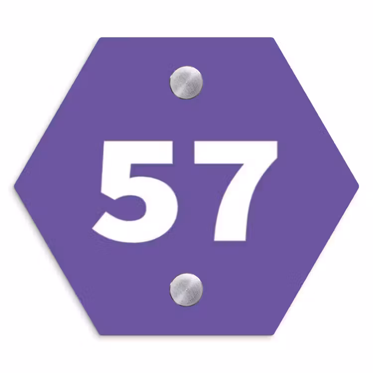 Naambordje voordeur - Hexagon - Donkerpaars - Traditioneel — 1