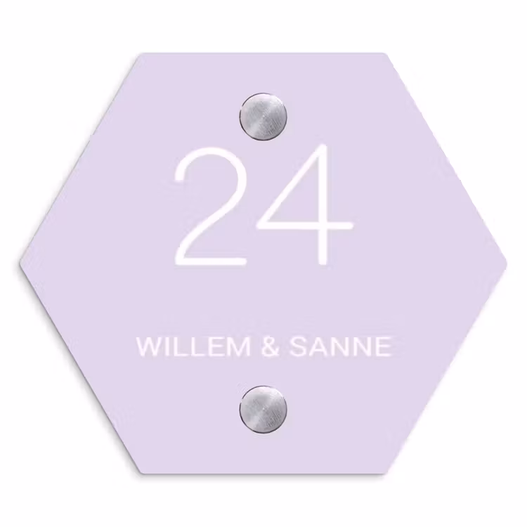 Naambordje voordeur - Hexagon - Lila - Klassiek — 1