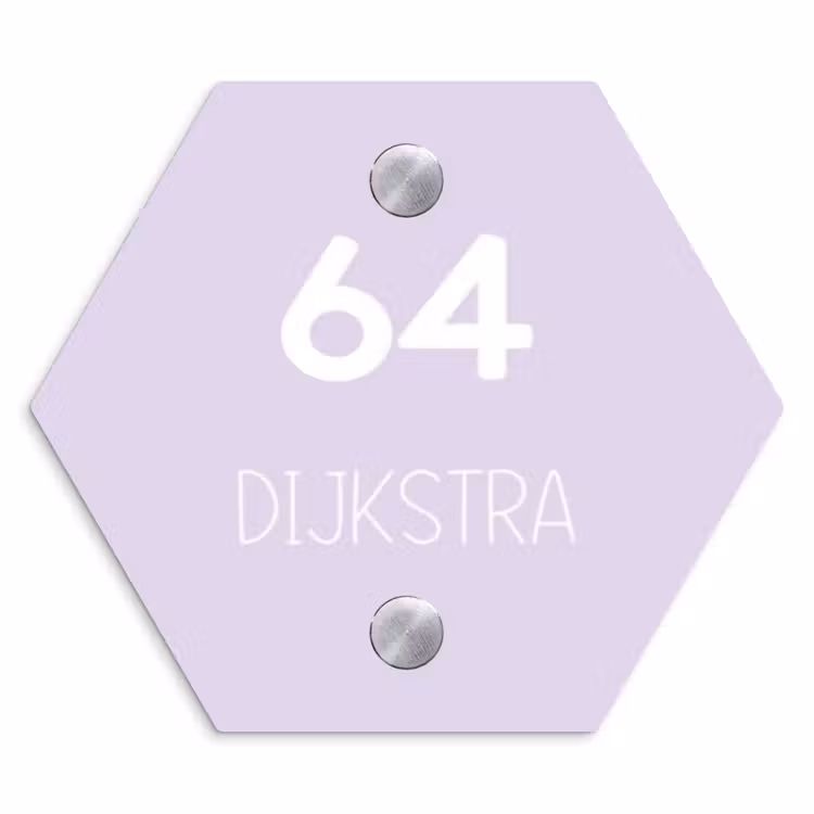 Naambordje voordeur - Hexagon - Lila - Modern — 1
