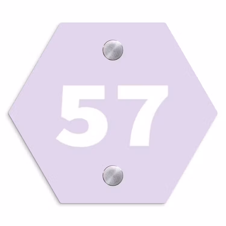 Naambordje voordeur - Hexagon - Lila - Traditioneel — 1