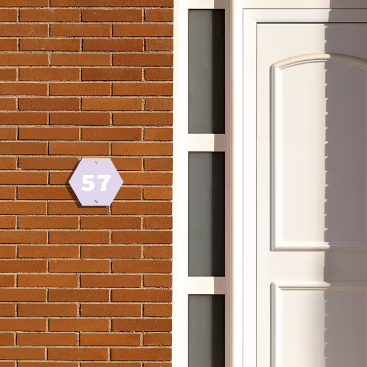 Naambordje voordeur - Hexagon - Lila - Traditioneel — 2