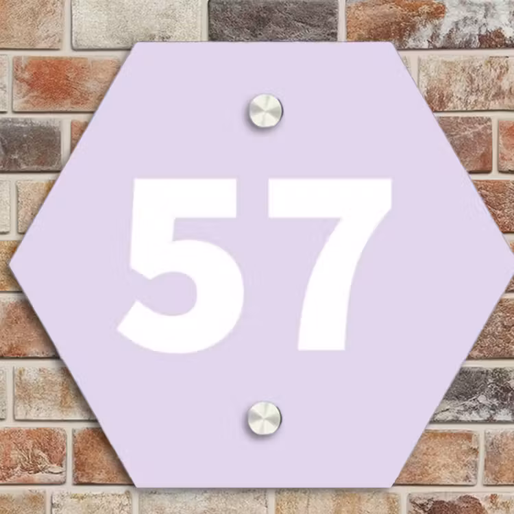 Naambordje voordeur - Hexagon - Lila - Traditioneel — 4