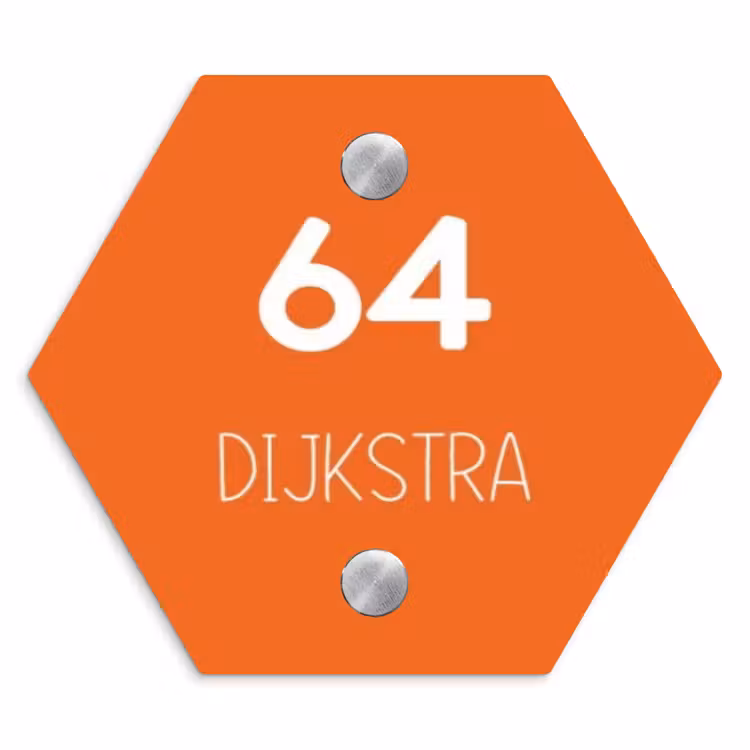 Naambordje voordeur - Hexagon - Oranje - Modern — 1