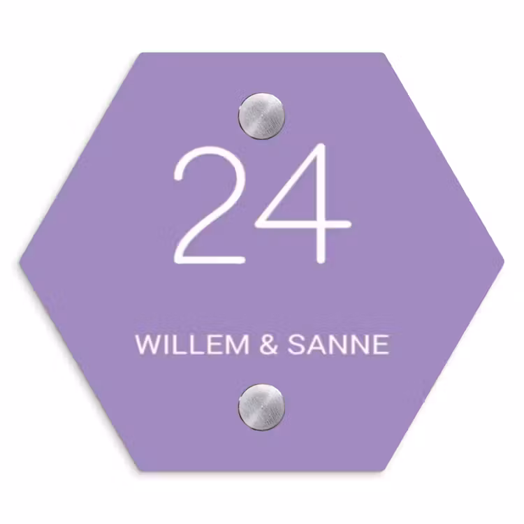 Naambordje voordeur - Hexagon - Paars - Klassiek — 1