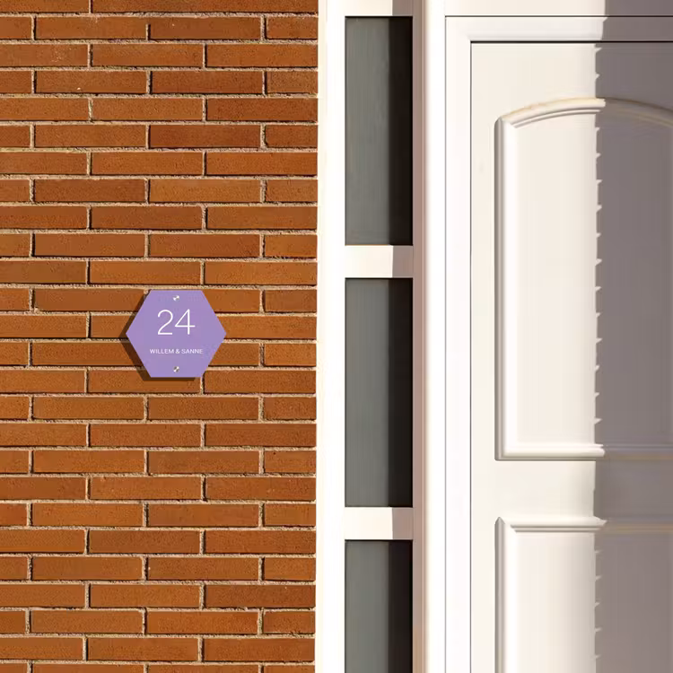 Naambordje voordeur - Hexagon - Paars - Klassiek — 2