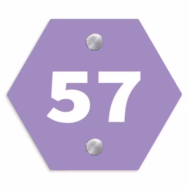 Naambordje voordeur - Hexagon - Paars - Traditioneel — 1