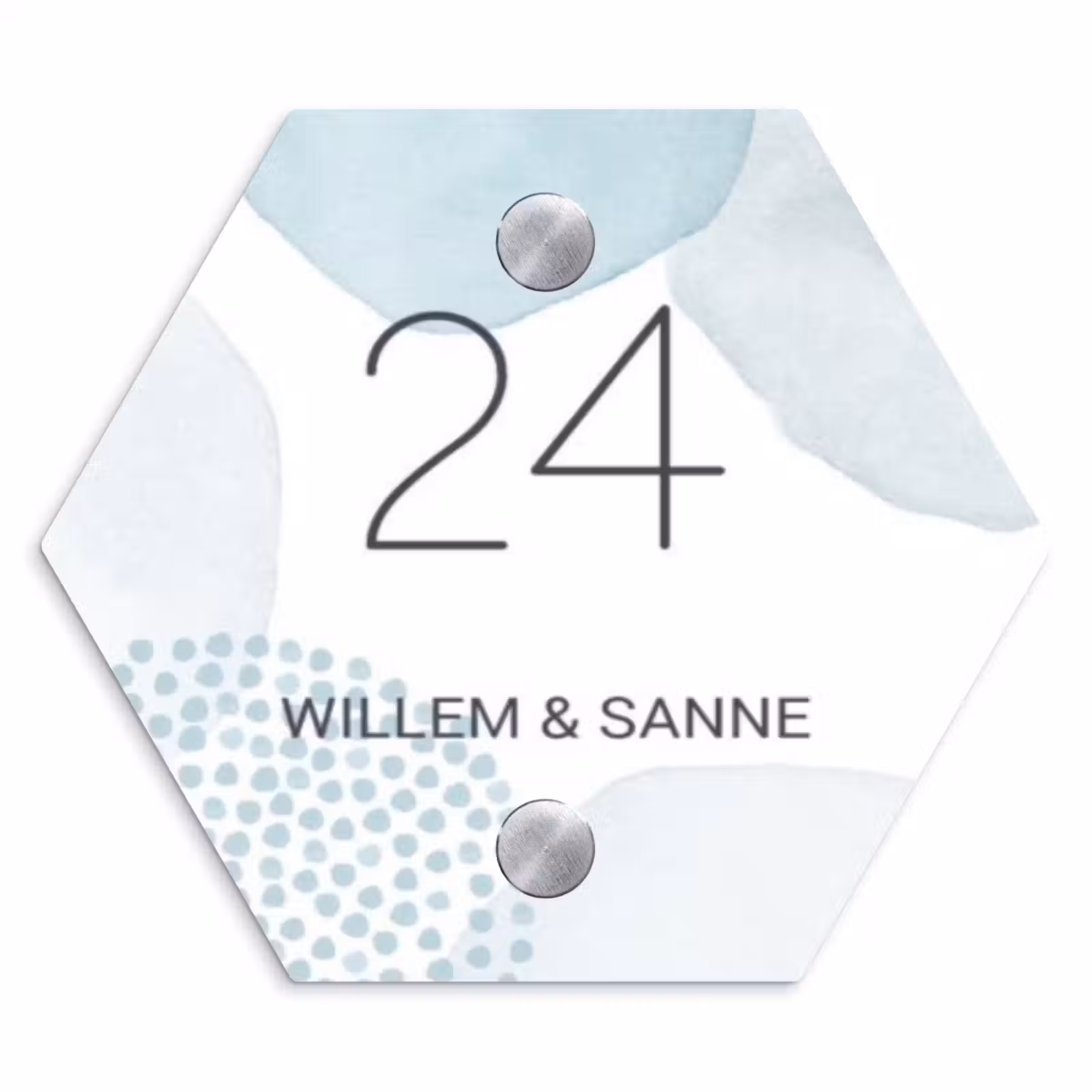 Naambordje voordeur - Hexagon - Abstract blauw - Klassiek — 1