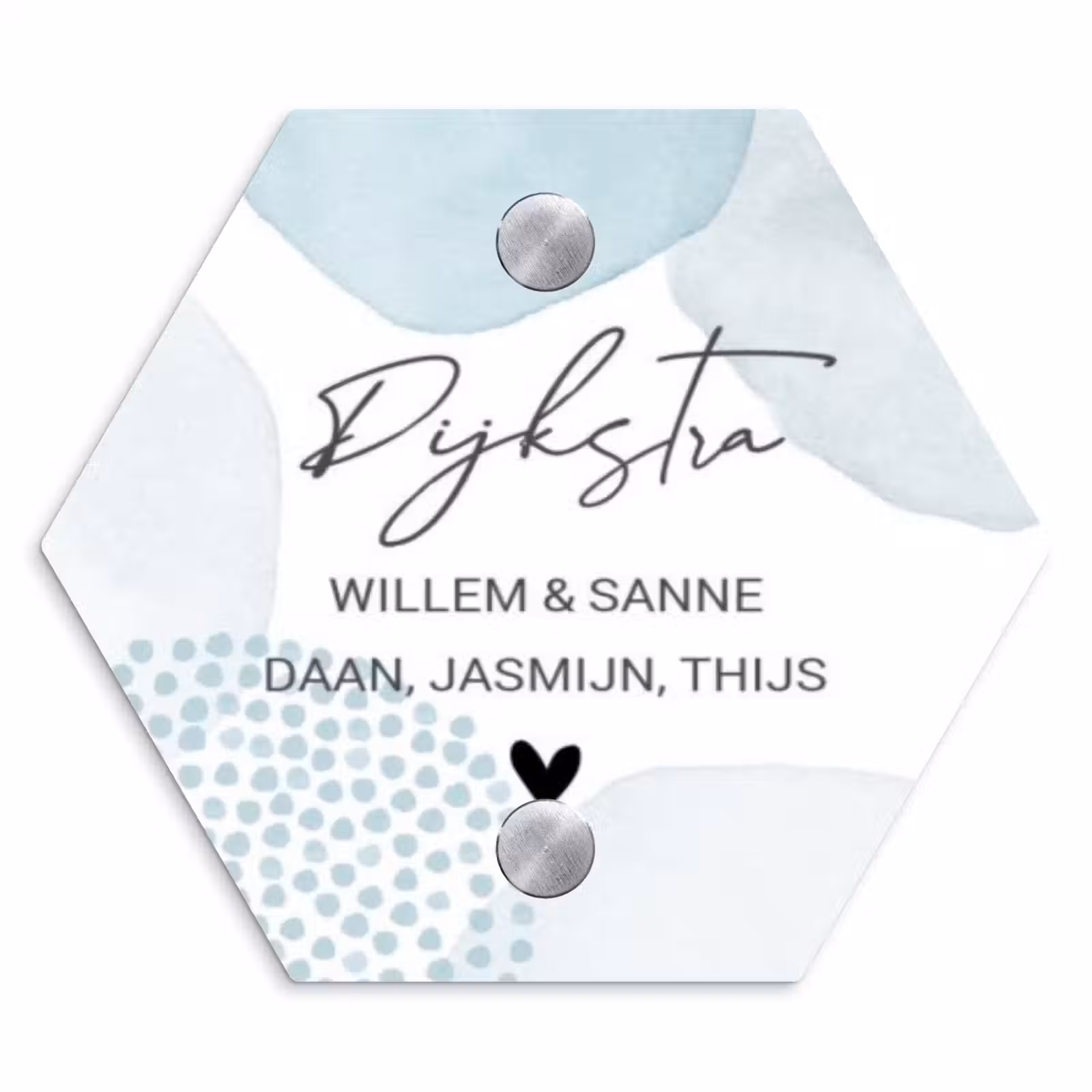 Naambordje voordeur - Hexagon - Abstract blauw - Sierlijk — 1