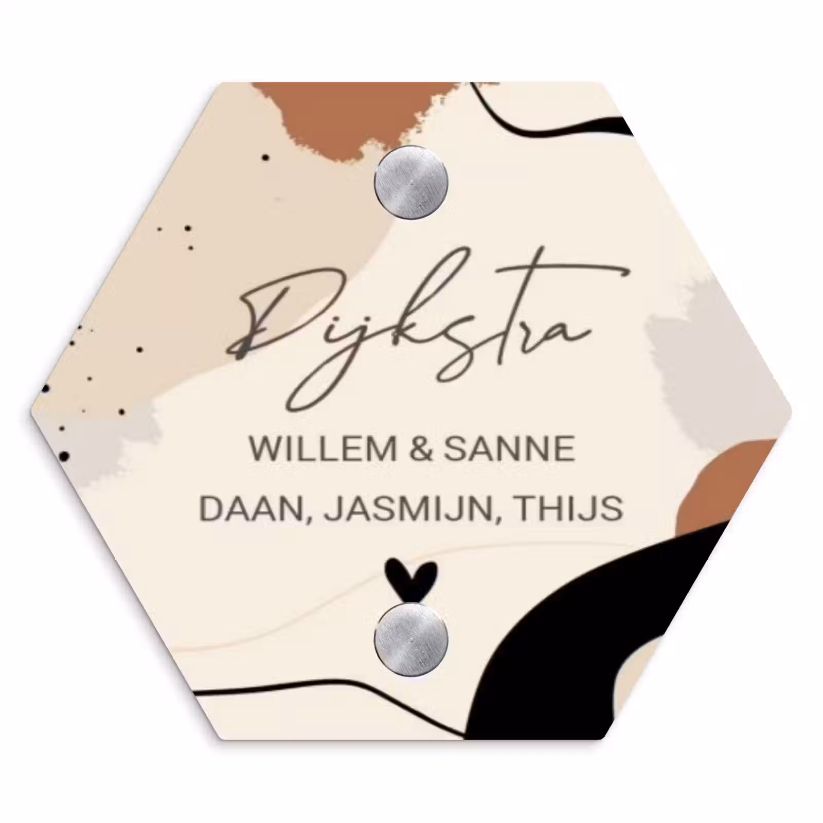 Naambordje voordeur - Hexagon - Abstract - Verfspetters - Sierlijk — 1